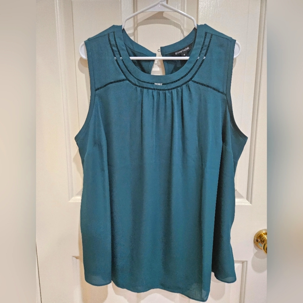 41 Hawthorn Eliee Lace Detail Mixed Material Blouse Sleevele 2x